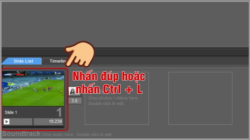 Nhấn đúp vào video hoặc nhấn tổ hợp phím Ctrl + L để mở bảng Slide Options