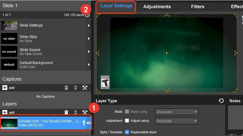 Vào Layer settings