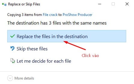 Dán các file đã copy vào folder