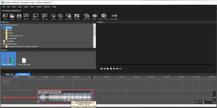 Nhấn vào file nhạc và nhấn giữ Ctrl để hiện công cụ Drag